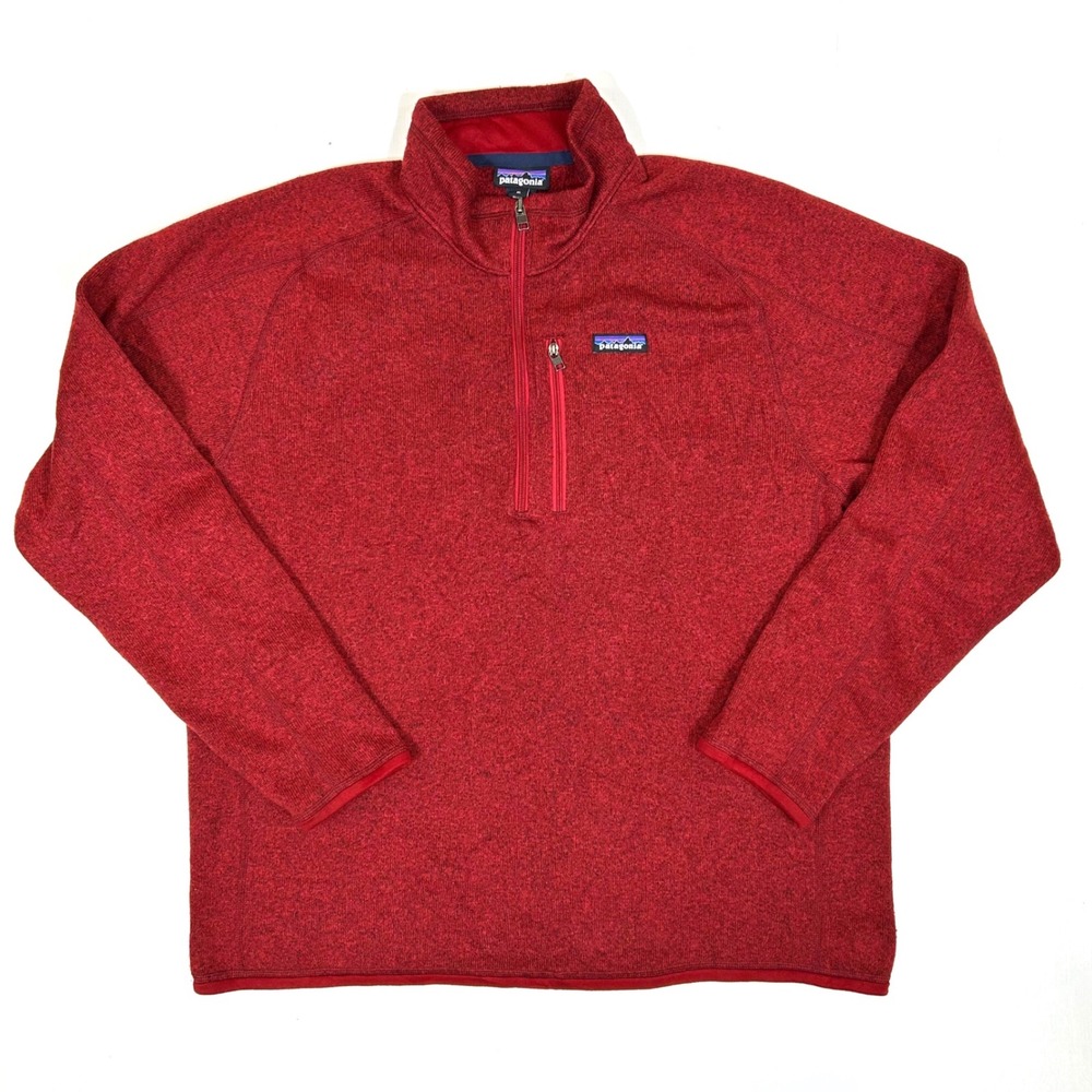 Patagonia Better Sweater 1/4 Zip Fleece Pullover Mens XL Red 25527 Heathered